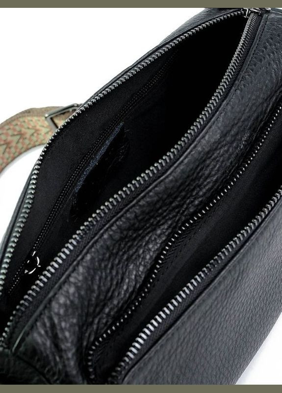 Сумка шкіряна жіноча Крос боді функціональна чорна NIUNIU (301518437)