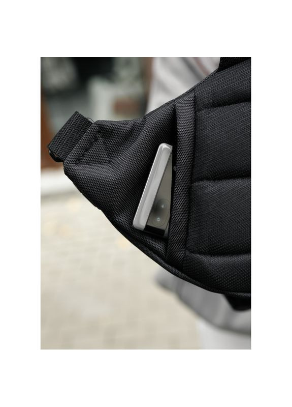 Большая женская поясная сумка бананка DynamicDart черная тканевая Sambag (322870747)