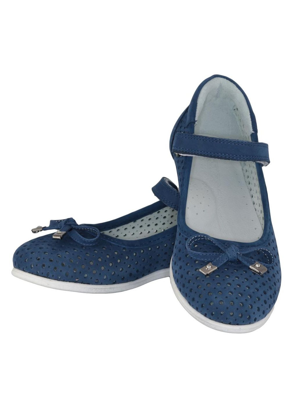 Синие туфли 650 для девочек серебристые. размер 26 Topitop