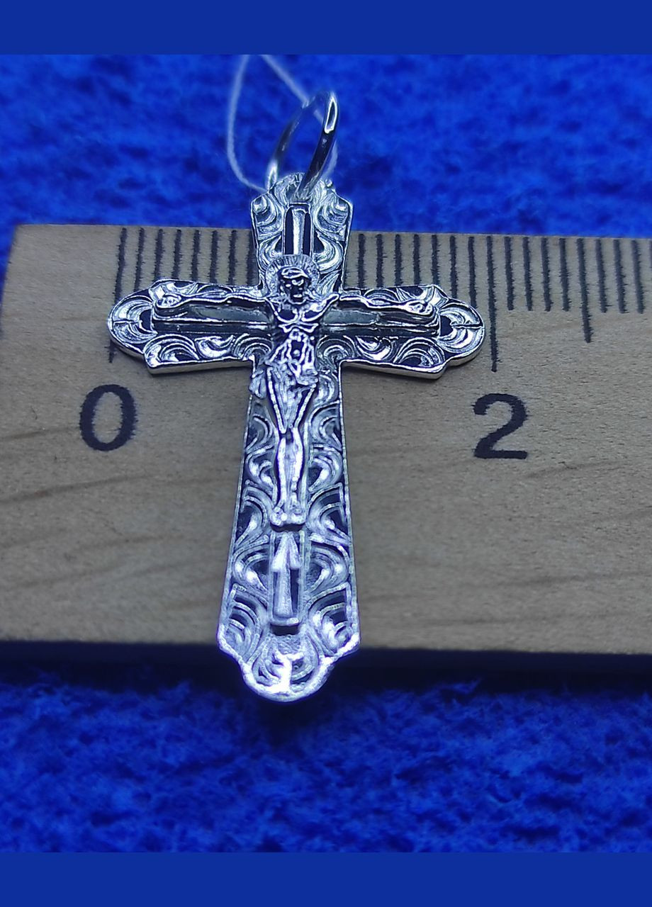 Серебряный крестик 925 проба Shiny 172 No Brand (331145318)