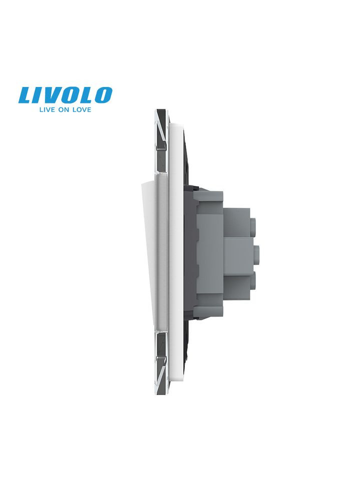 Кнопочный выключатель без фиксации Импульсный выключатель стекло (VL-C7FCMH-2WP) Livolo (370985048)