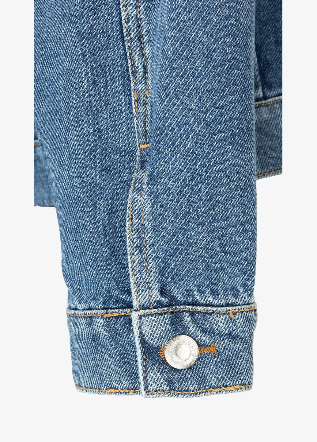 Блакитна демісезонна куртка джинсова однотонна жіноча 4953 shop (2000999192289) On me