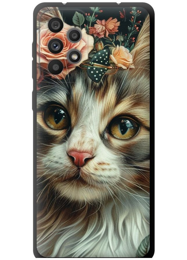 TPU черный чехол 'Cats and flowers' для Endorphone Samsung Galaxy A73 A736B (287274025)
