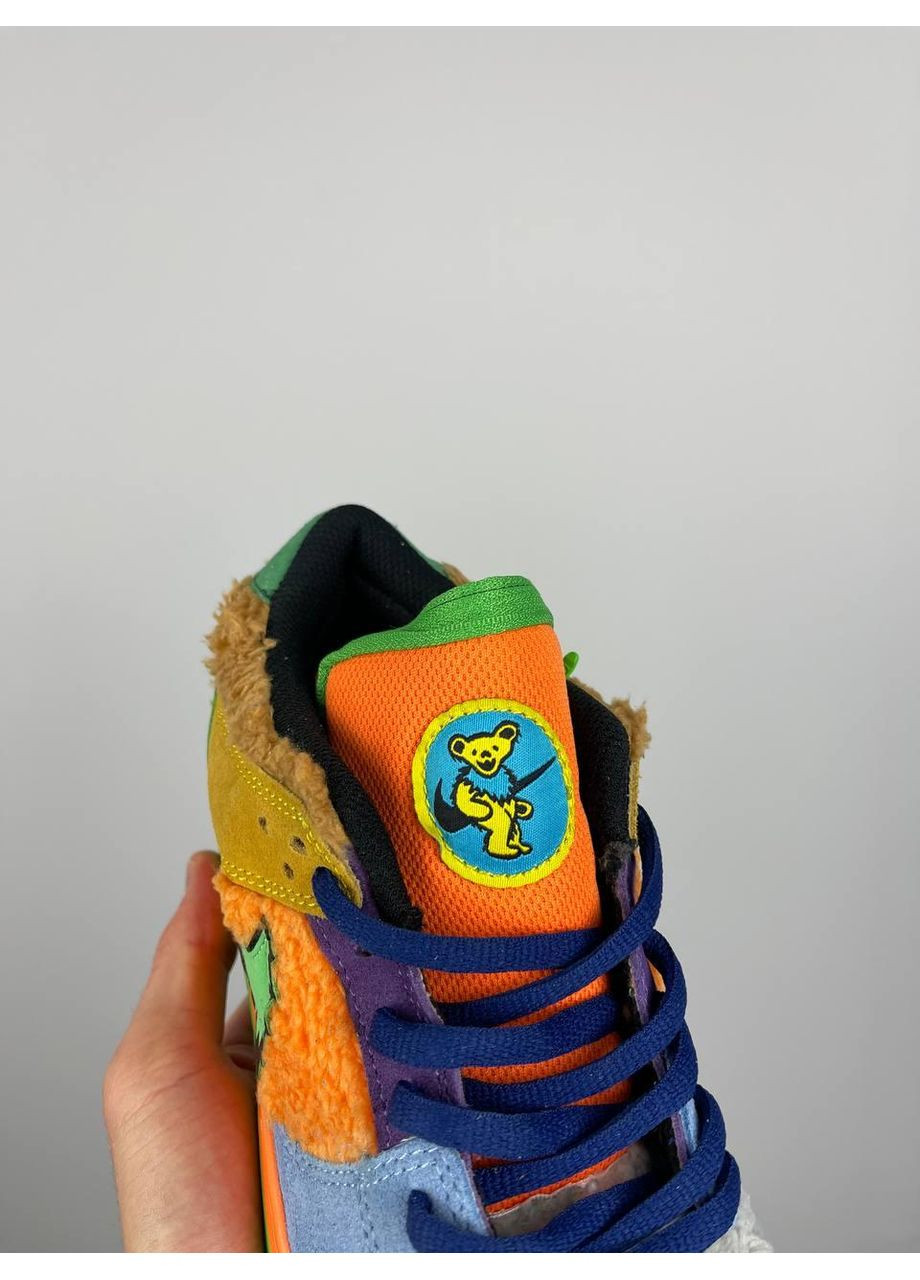 Цветные демисезонные кроссовки мужские nike sb dunk low x grateful dead bears multicolor найк сб данк No Brand