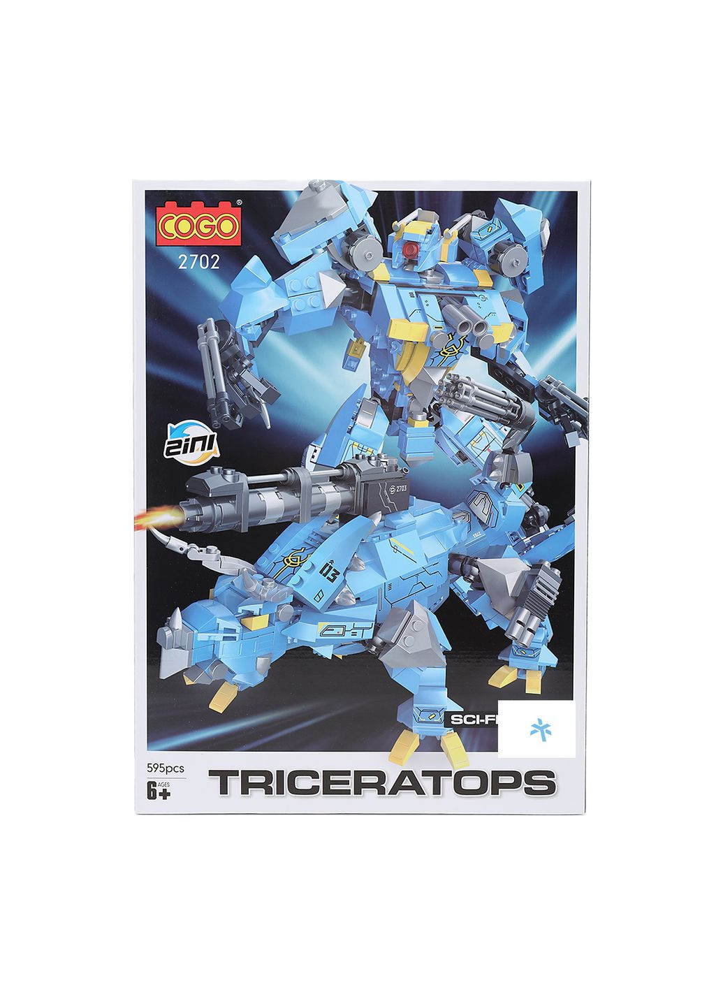 Конструктор Дино трансформери Трицератопс, 595 елементів колір різнокольоровий ЦБ-00284184 Cogo (361269142)