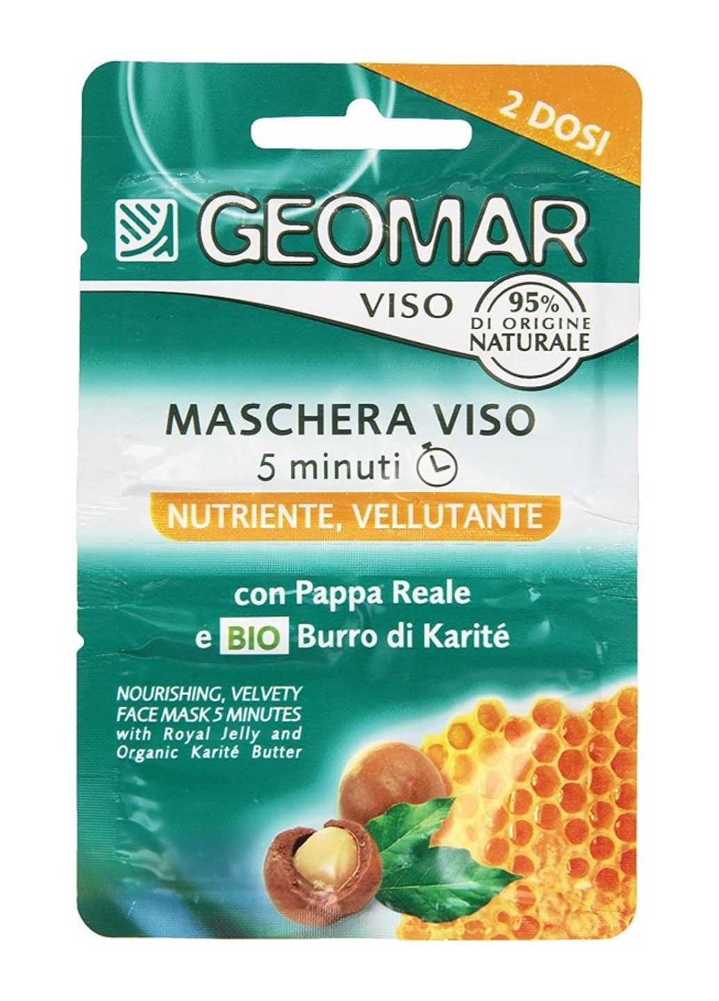 Маска для обличчя Nourishing Velvety Face Mask натурального походження, 15 мл. GEOMAR (322238927)