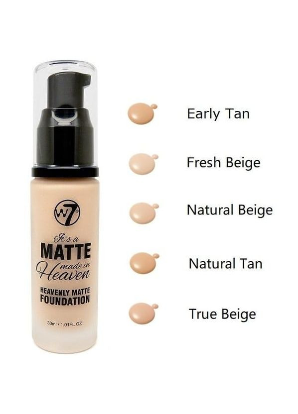 тональный крем для лица Matte Made in Heaven Foundation Fresh Beige 30мл W7 (372014618)