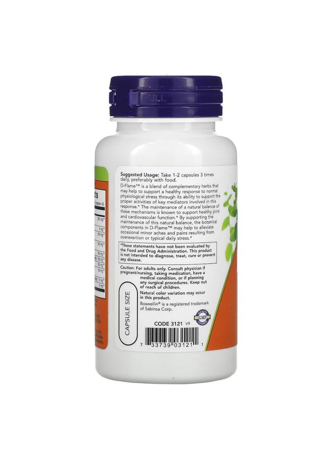 Натуральна добавка D-Flame, 90 вегакапсул Now (324421630)