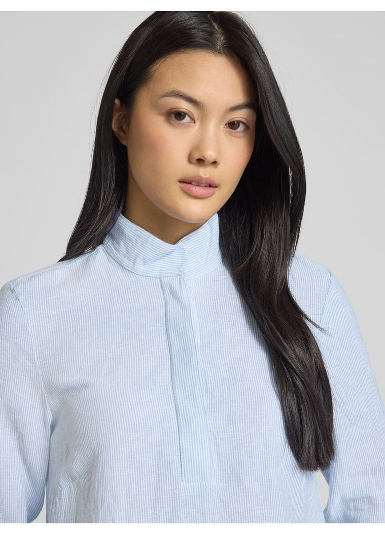 Блакитна повсякденний, кежуал жіноча сукня лляна Christian Berg в смужку