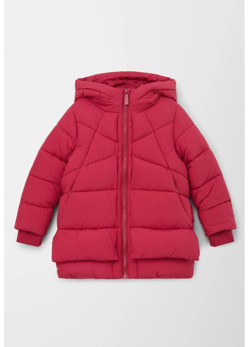 Червона зимня зимова куртка на дівчинку з капюшоном стьобана бордова S.Oliver