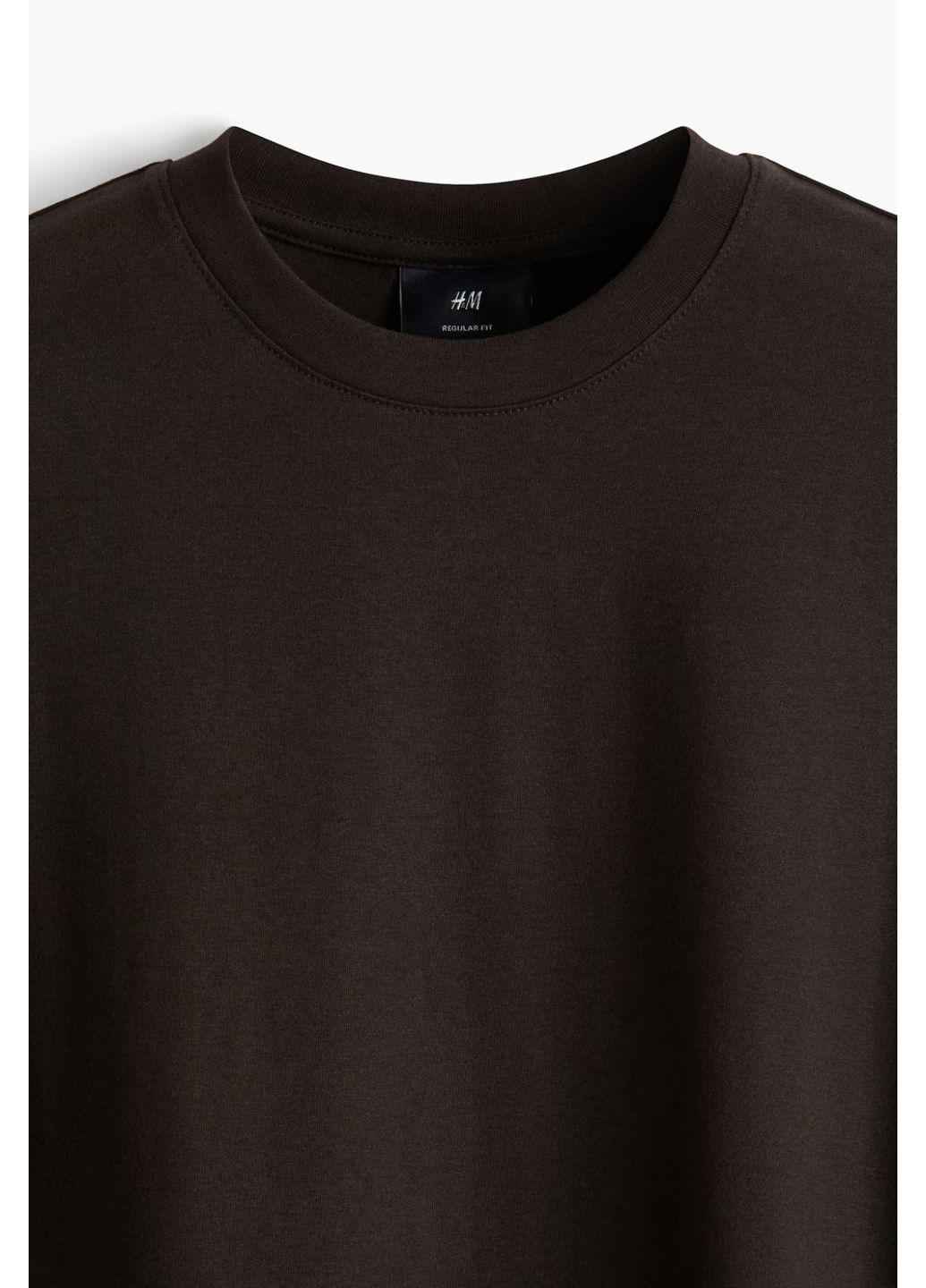 Темно-коричнева футболка H&M regular fit
