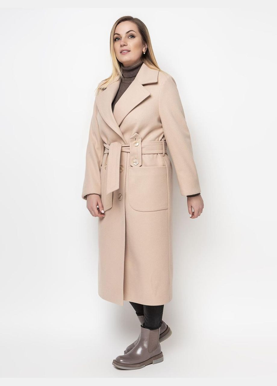 Бежеве демісезонне Пальто Віола кремовий 0355 Vlavi