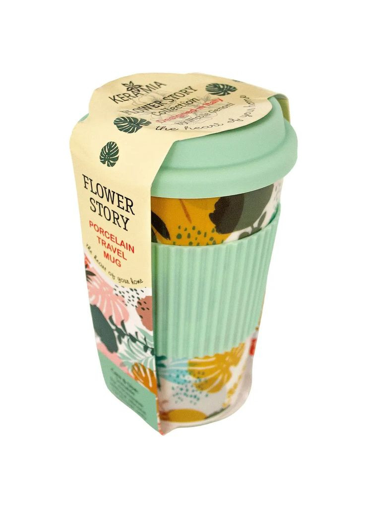 Кружка Flower story 21-279-123 440 мл салатовая Keramia (348168522)