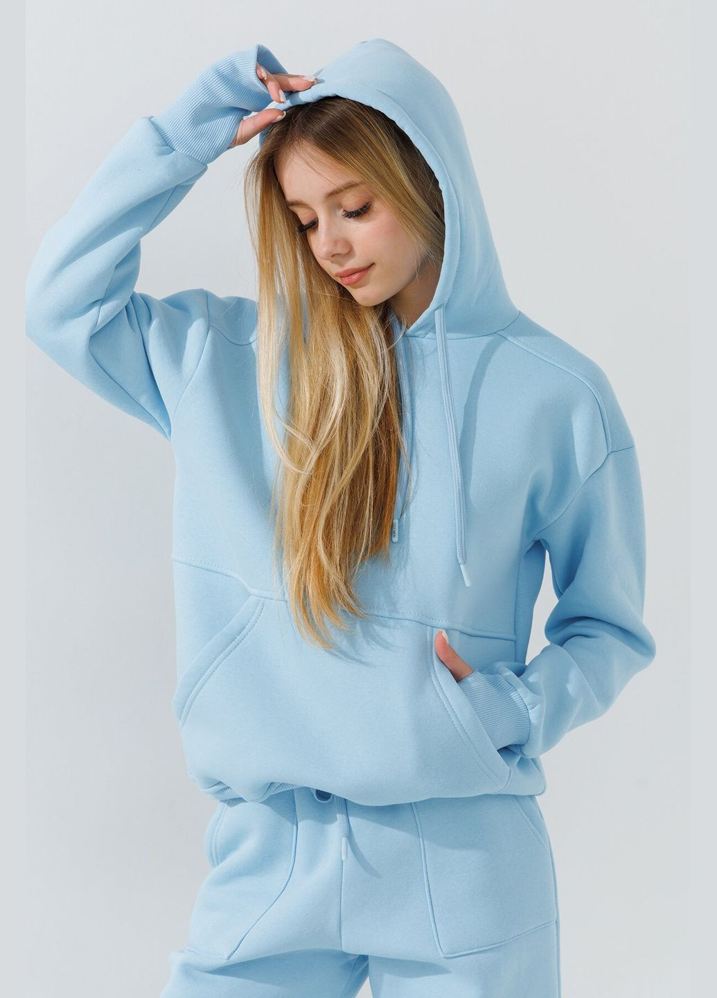 Костюм худи+штаны детский 7141-1 158 см Голубой shop (2000990752451) Waxmen (361499120)