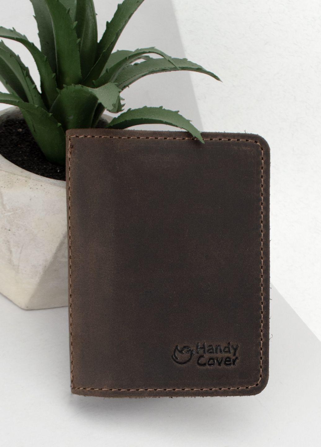 Подарунковий набір для чоловіка в коробці №42 (коричневий) ремінь, портмоне, обкладинка ID паспорт HandyCover (302211523)