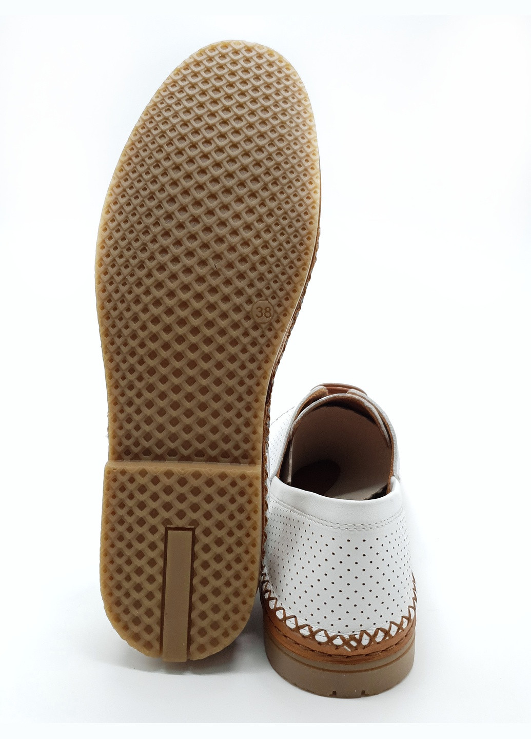 Женские туфли белые кожаные OS-17-4 24 см (р) Osso