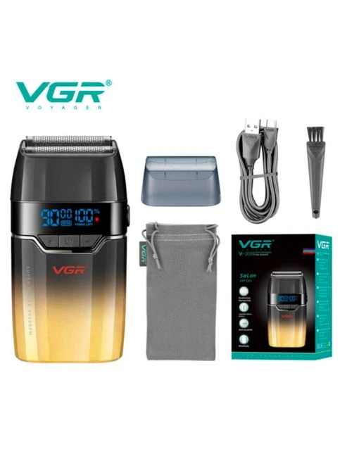 Электробритва VGR V-308 шейвер, двойное лезвие, 9000 RPM, LED дисплей Золотой No Brand (402257710)