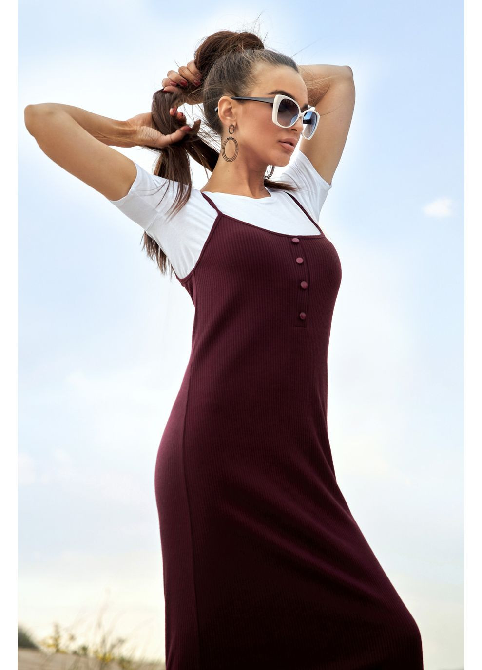 Темно-красное платье 1304.4113 Seventeen