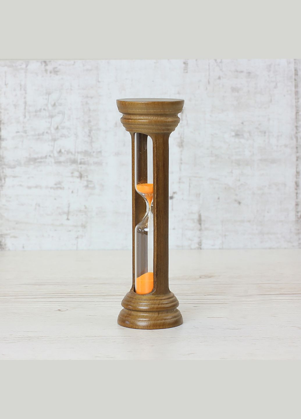 Пісочний годинник в дерев'яному корпусі на 10 хвилин (колір горіх/пісок помаранчевий) Склоприлад (307285111)