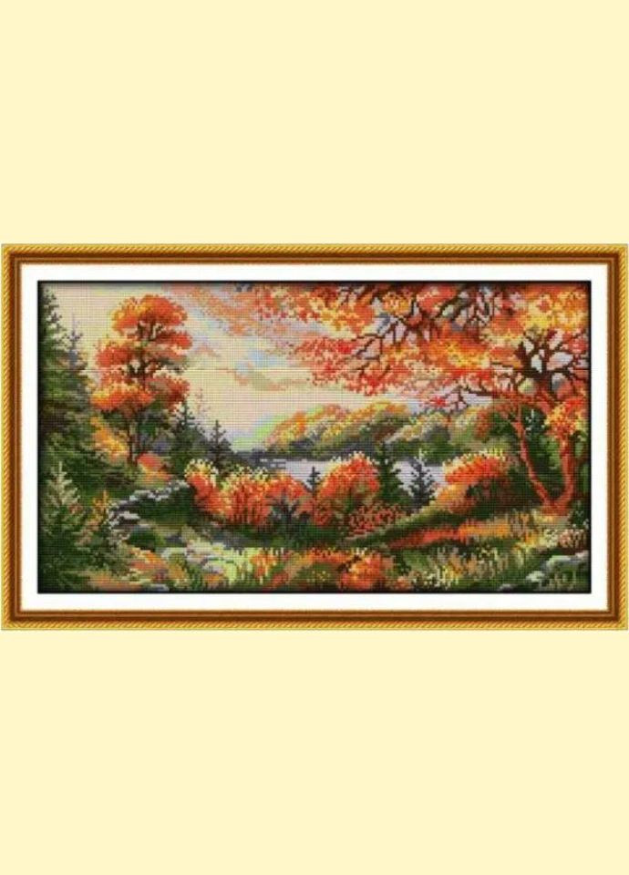 Набір для вишивання за нанесеною на канву схемою "Autumn scenery". AIDA 14CT printed 46*29 см Joy Sunday (313614240)