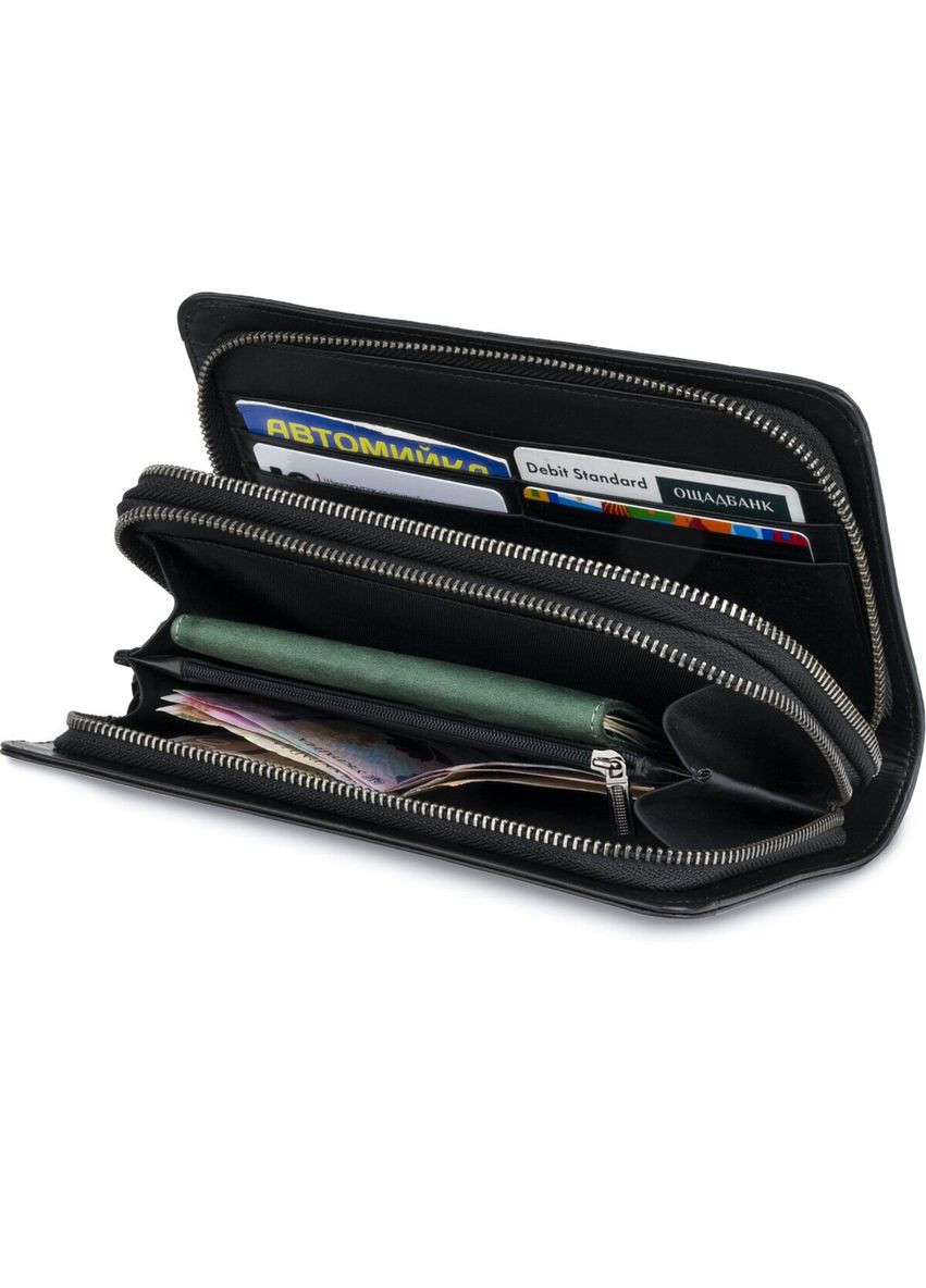 Чоловічий клатч із натуральної шкіри барсетка з ремінцем на руку 14657 Чорний Vintage (302008016)