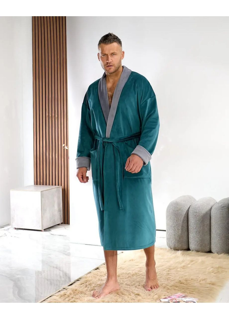 Халат велюровий чоловічий довгий домашній No Brand халат (370439020)