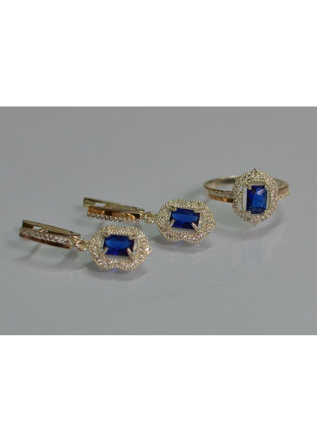 Срібний набір з золотими пластинами Silver Style (367112668)