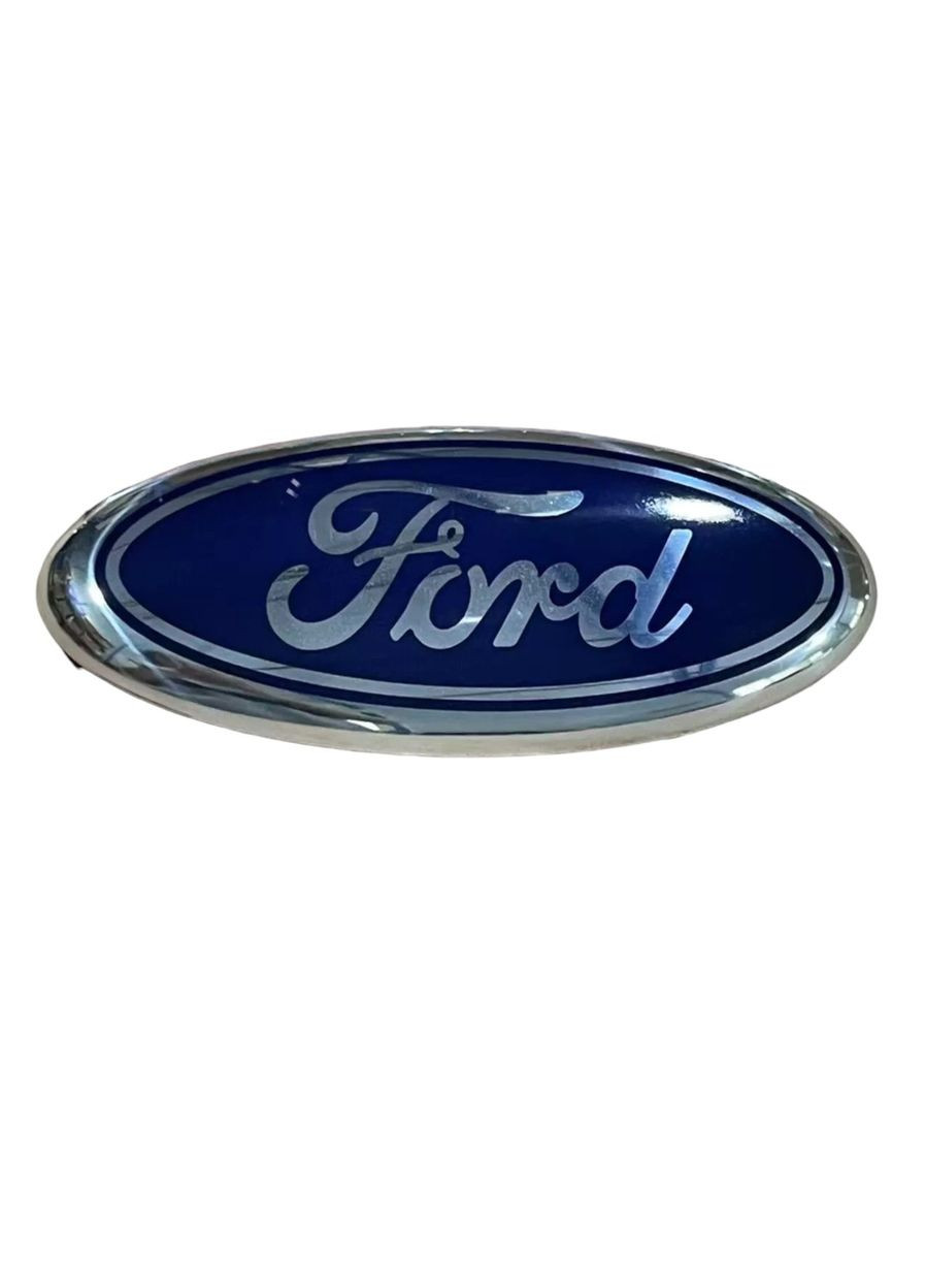 Эмблема Ford синяя 150x60мм пластик+металл (на скотче) OEM 1108560 Ford Motor Company (369611674)