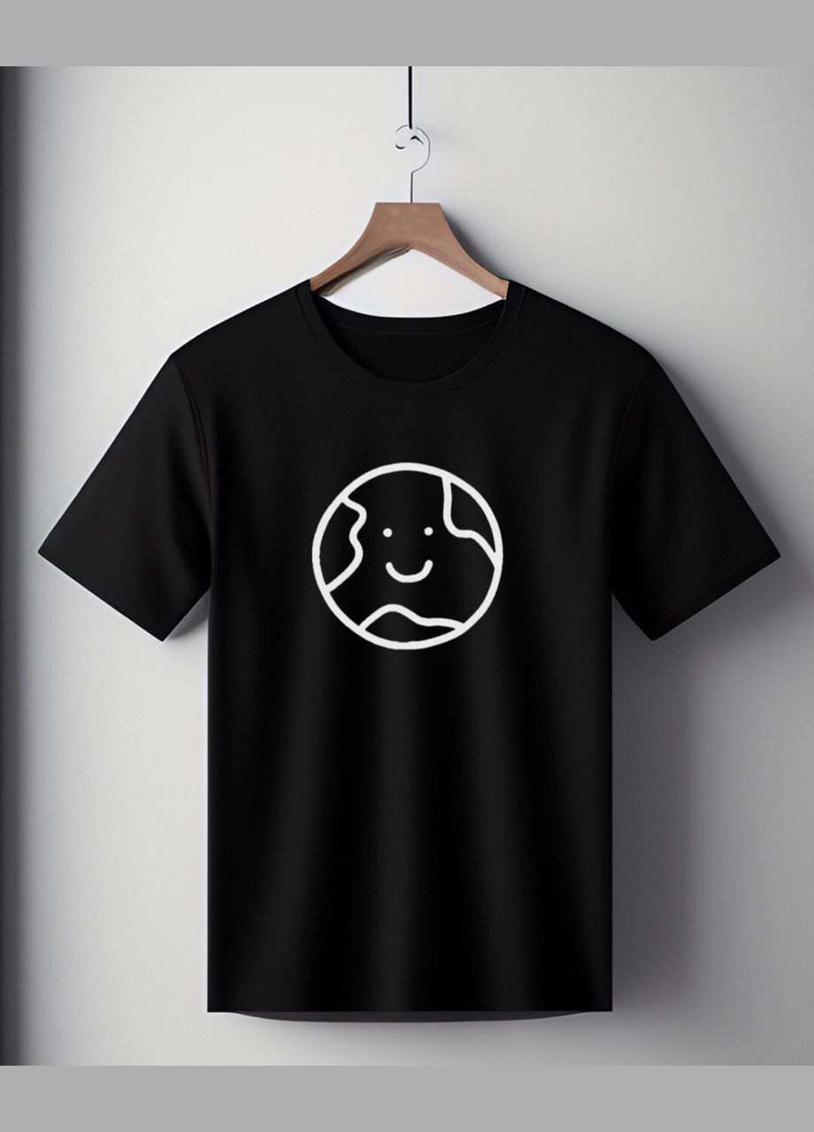 Футболка черная оверсайз унисекс с принтом "Земля" Handmade (308245323)