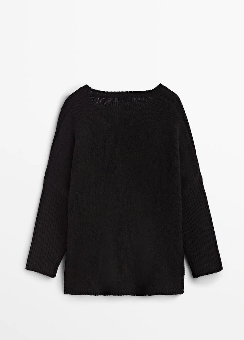 Черный демисезонный свитер из шерсти Massimo Dutti