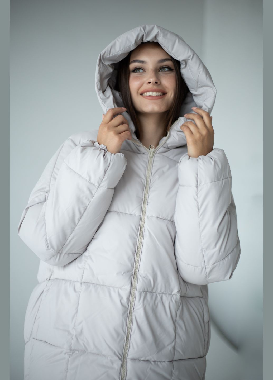 Молочна зимня зимовий жіночий пуховик SK
