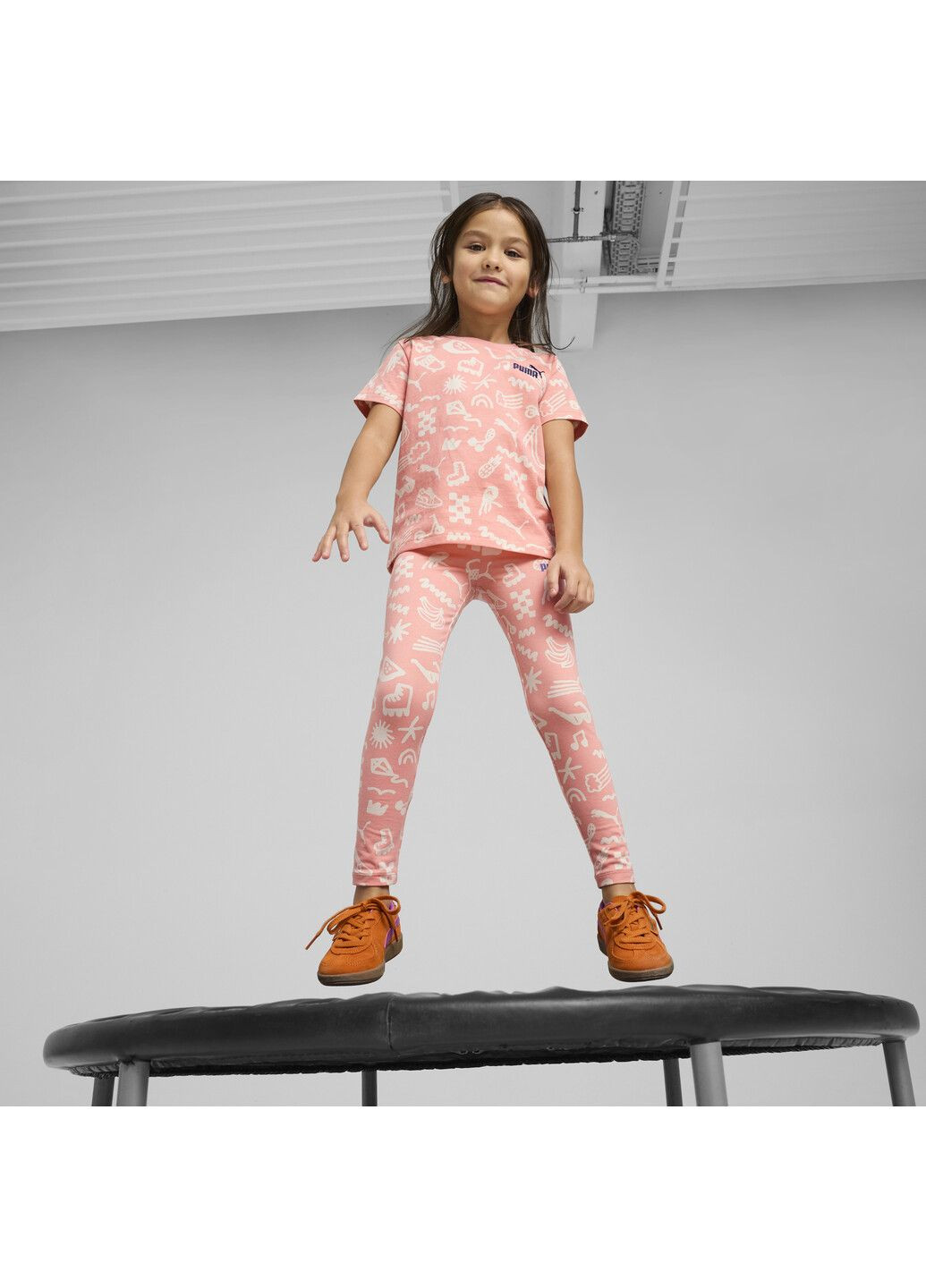 Розовые демисезонные детские леггинсы sandy adventures leggings kids Puma