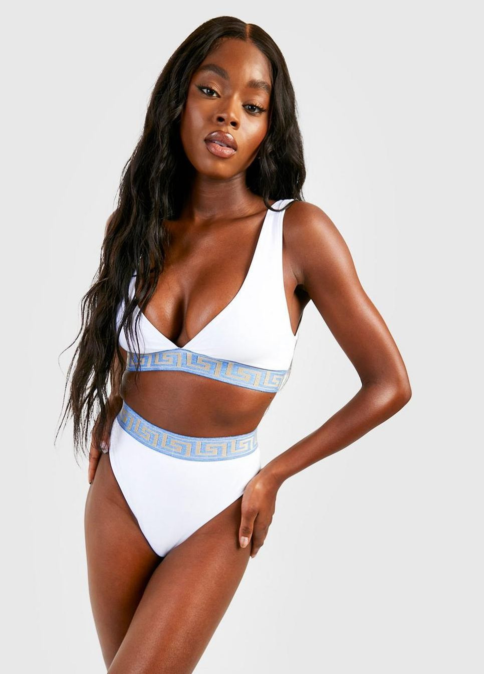 Белый летний купальник (лиф и трусики) раздельный Boohoo