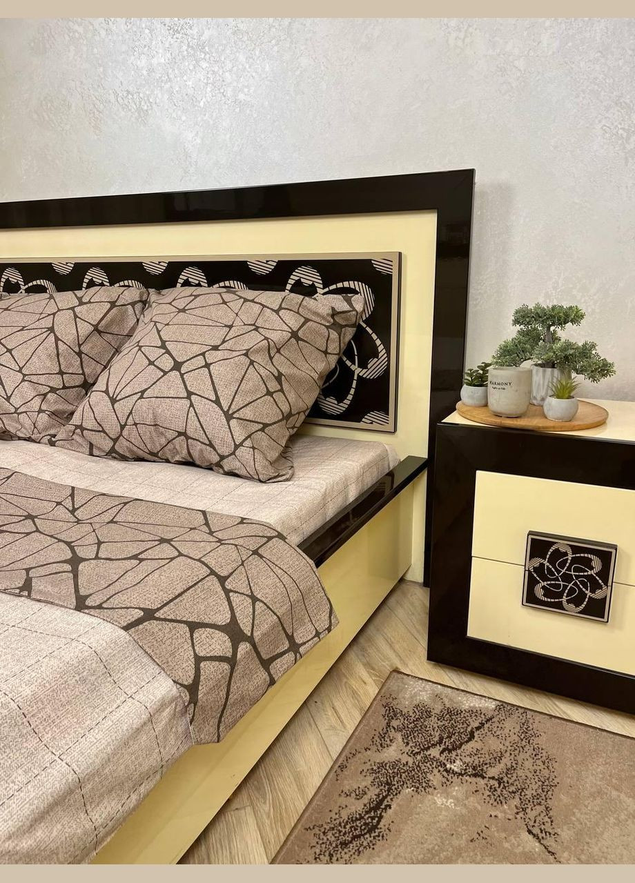 Постільна білизна бавовняна Візерунки Євро 200 x 220 Бязь Коричневий 50 х 70 No Brand (280946960)