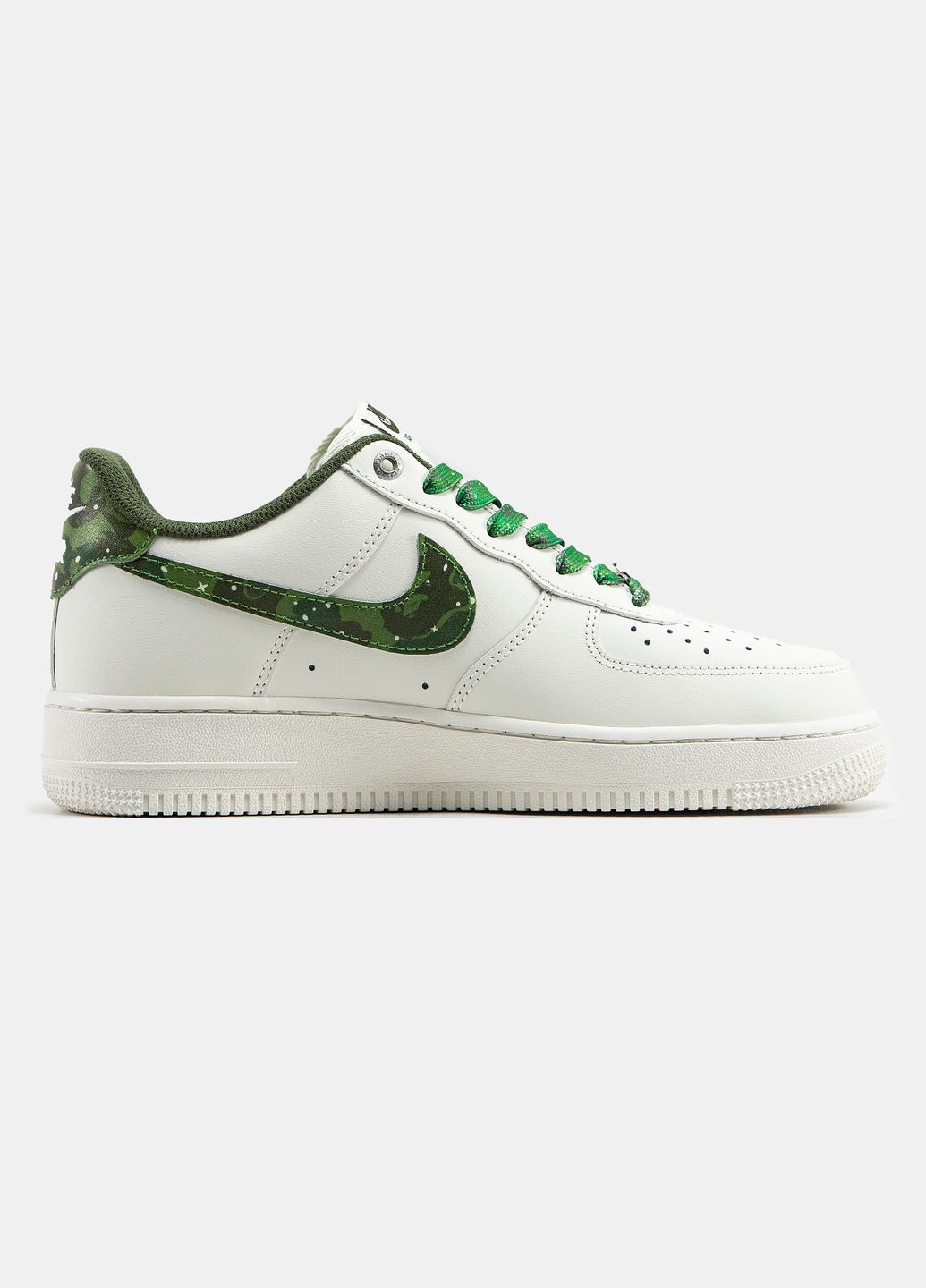 Білі Осінні кросівки чоловічі nike air force air force 1 x bape white green | найк аір форс 1 білі зелені No Brand