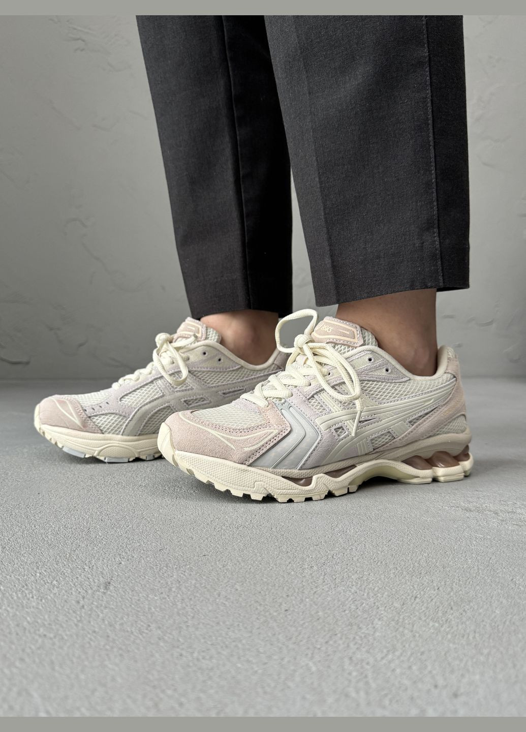 Бежеві Осінні кросівки чоловічі і жіночі asics gel-kayano 14 beige pik | асікс гель-каяно 14 бежеві рожеві No Brand