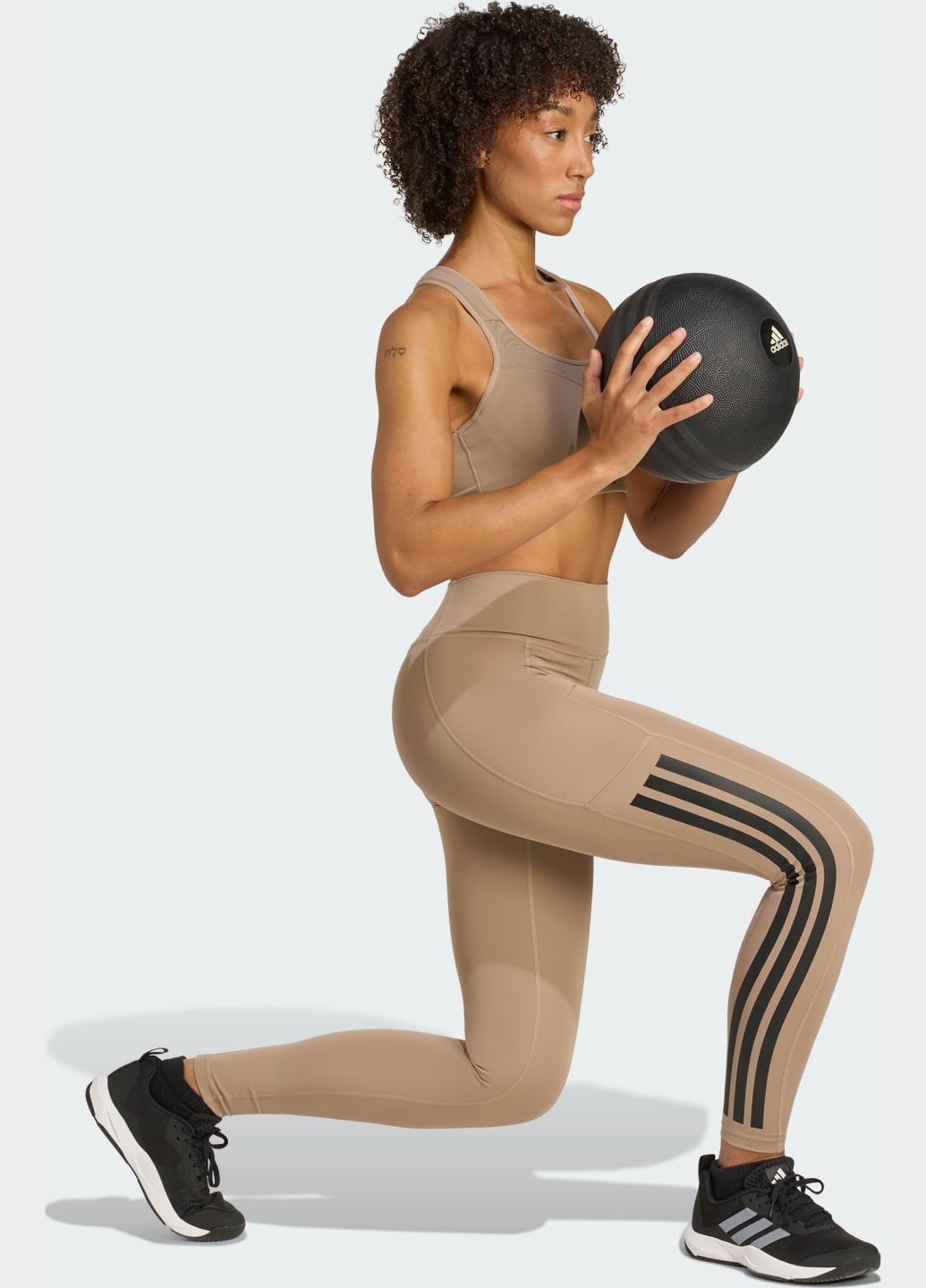 Коричневый бра tlrd impact training high support adidas полиэстер