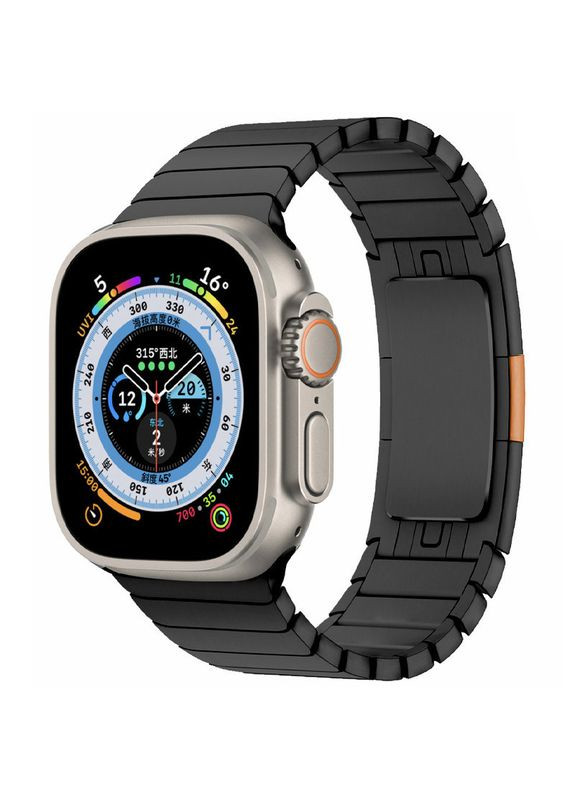 Ремінець Steel для Apple Watch 42(ser.1-3)/44/45/46/49mm (140-190mm) Black No Brand (361078215)