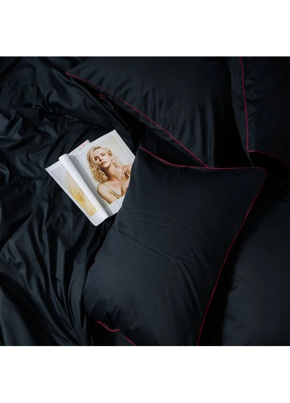 Комплект постільної білизни Сатин Premium King Size 220x240 наволочки 2х70х70 (MS-820012882) Moon&Star Black Velvet Corner (389749946)