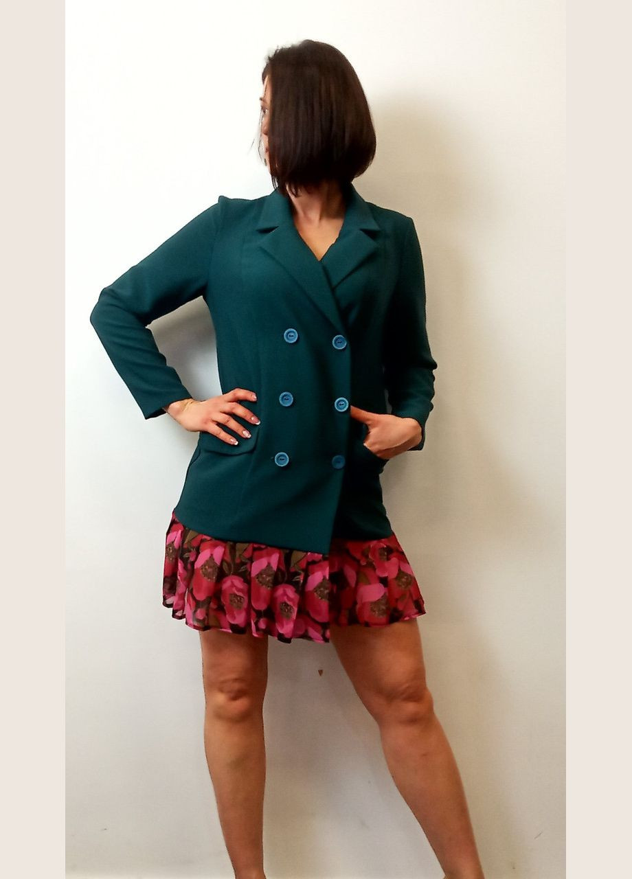 Зеленое кэжуал платье-пиджак с юбкой 2 Льва