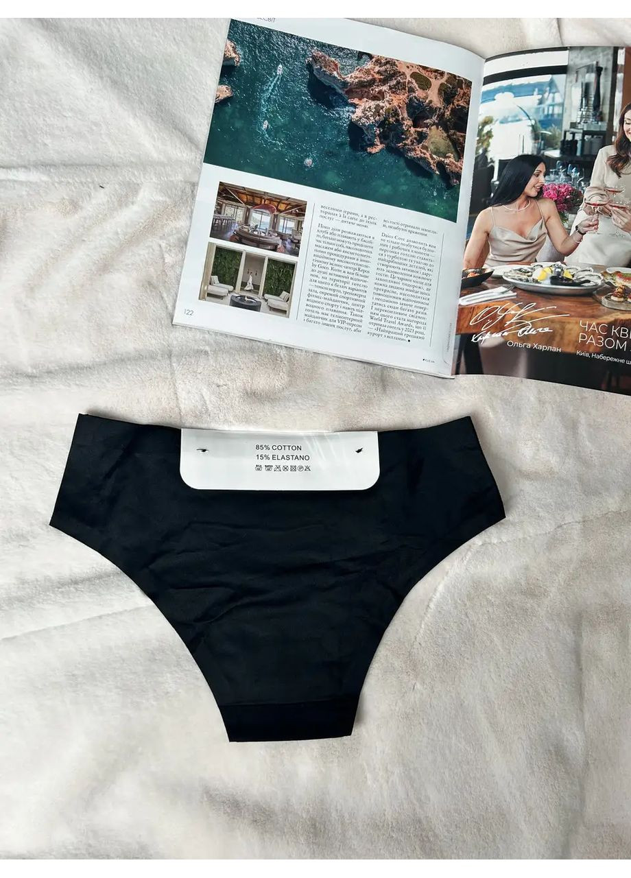 Безшовні жіночі трусики сліп чорний колір Biweier (361147981)