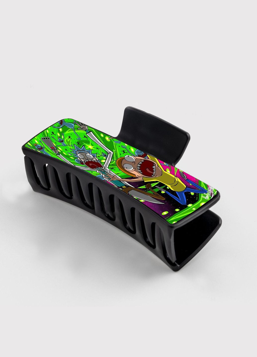 Заколка крабик для волосся жіноча затискач шпилька Мультсеріал Рік та Морті #008 чорна No Brand (315630673)