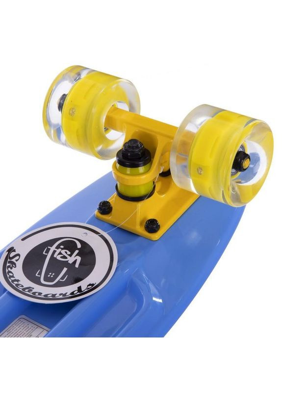 Скейтборд Пенни Penny LED WHEELS FISH SK-405-10 желтый SP-Sport (317203085)