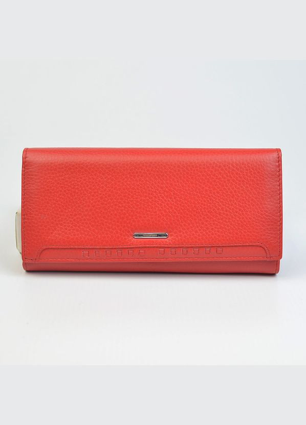 Червоний жіночий шкіряний класичний гаманець на кнопці No Brand (333300290)