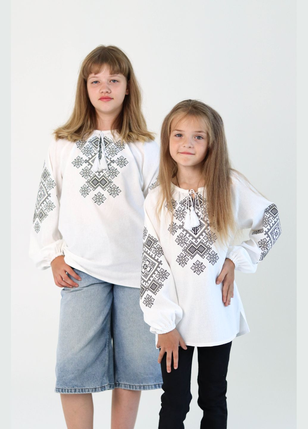 Белая детская вышиванка фаддея из льна и хлопка - традиционная украинская вышиванка Piccolo узор орнамент лен (340646735)