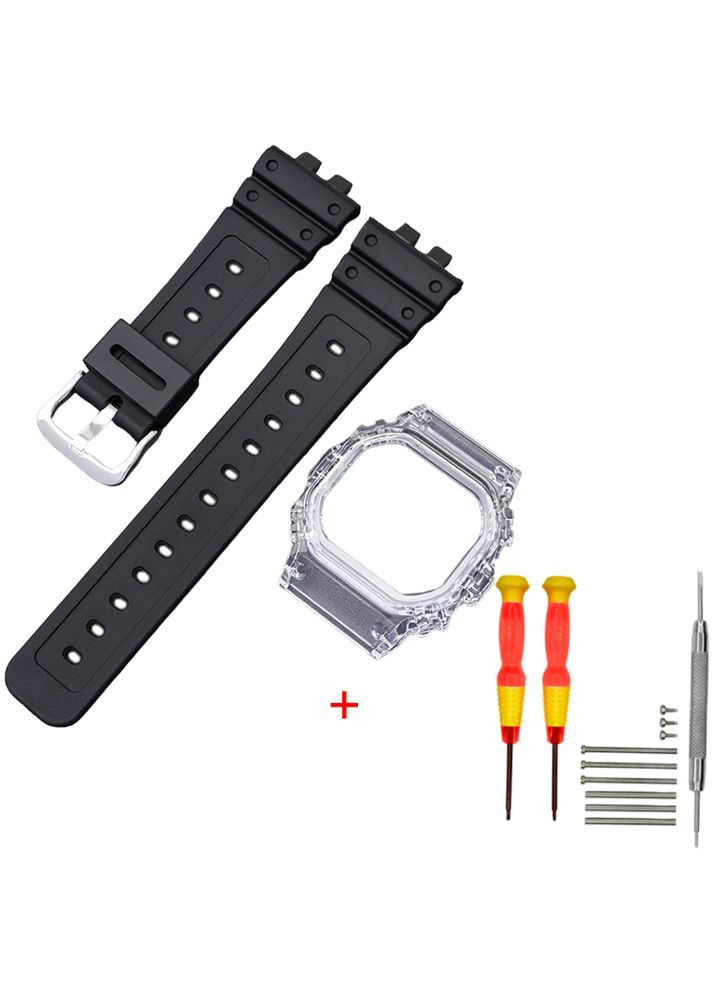 Ремешок + безель (рант) для Casio G-Shock GMW-B5000 Black Transp SI Modfit (342101440)