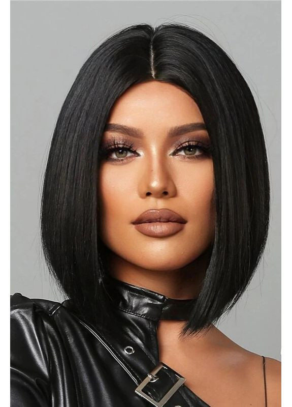 Перука каре чорна без чубчика термоперука No Brand (355802353)