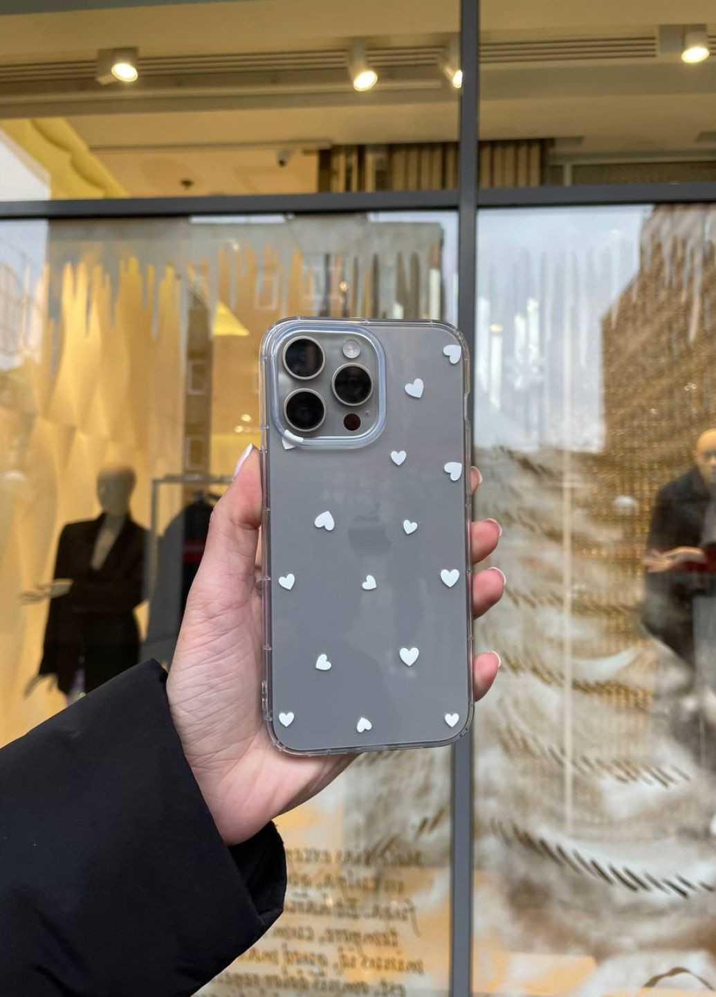 Чохол силіконовий для iPhone 13 Pro Hearts White / Чохол айфон 13 про білий No Brand (315884094)