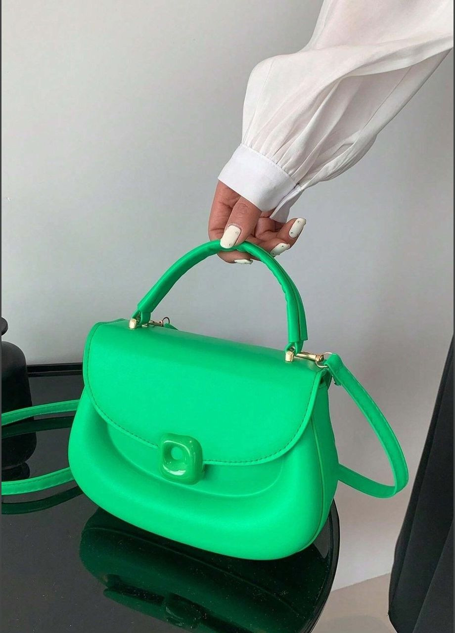 Женская классическая сумка 10276 кросс-боди на ремешке через плечо зеленая No Brand (281322923)