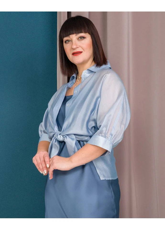 Блакитна блуза 15104-3 Alenka Plus